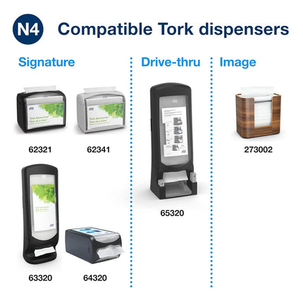Tork Xpressnap Natural Dispenser Napkin N4, Recycled 1-ply, 21.6cm x 33cm, 12 Packs x 500 Napkins, 2297323