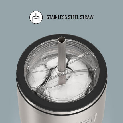 THERMOS ICON Series by Stainless Steel Cold Tumbler with Straw, 24 Ounce, Matte Stainless Steel