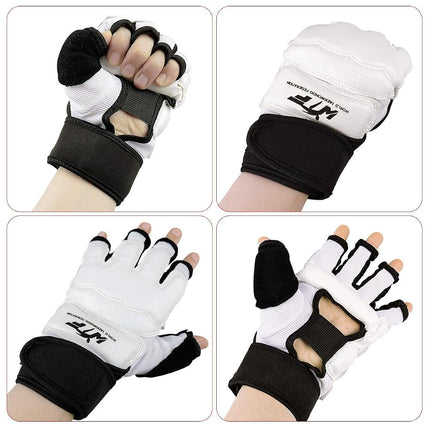 Punch Bag Training Gloves, LangRay Taekwondo Karate Gloves for Sparring Martial Arts Boxing Training for Adults and Kids,White S