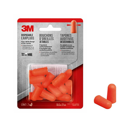 3M Disposable Earplugs, 7-Pair