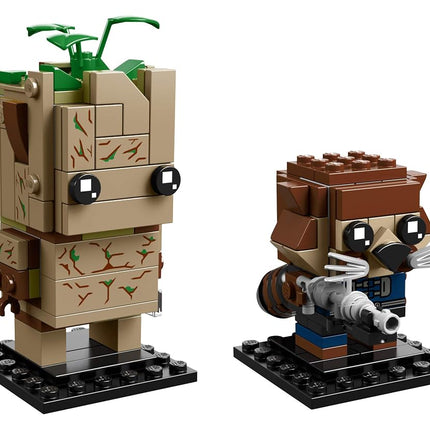 Kit de construcción LEGO BrickHeadz Groot y Rocket, Multicolor