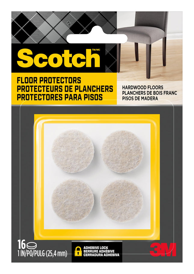 Scotch Brand Felt Pads, by 3M, Round, 1 in. Diamet