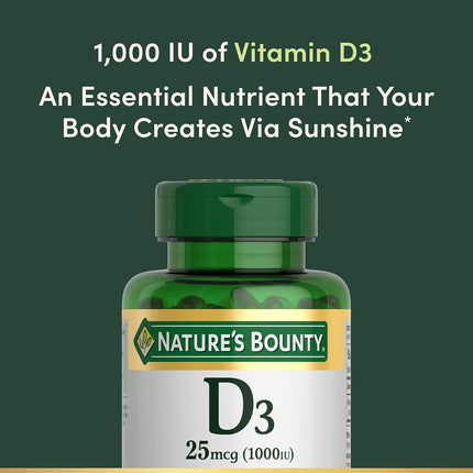 Nature's Bounty Vitamin D-1000 IU, Rapid Release Softgels 250 ea