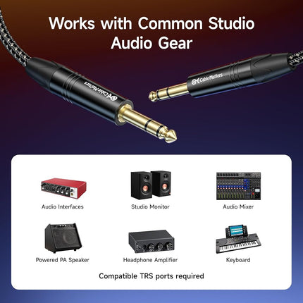 Cable Matters Balanced 1/4 TRS to TRS Patch Cable (1/4 Balanced Cable) - 10 Feet