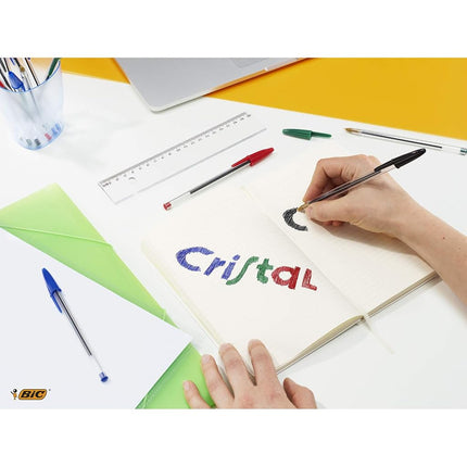 Bic Cristal Original Ballpoint Pens Medium Point 1.0mm Blue Pack Of 10