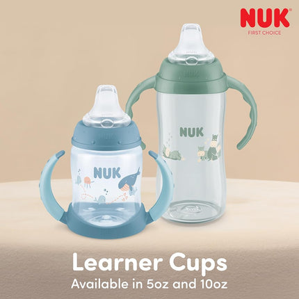 NUK Pooh Bear Training Cup, 300ml, Soft Spout, Easy Grip Handles, BPA Free, Leak Proof (Pack of 2)