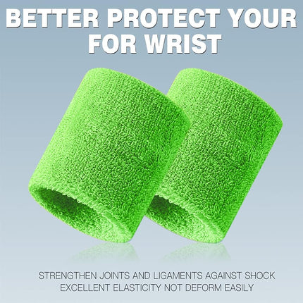 BEACE Sweatbands Sports Wristband for Men & Women - Moisture Wicking Athletic Cotton Terry Cloth Sweatband for Tennis, Basketball, Running, Gym, Working Out