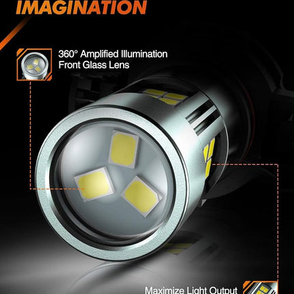 SEALIGHT 5202 LED Fog Lights Bulbs, 6000K Xenon White, 27 SMD Chips DRL Bulbs, 5202 5201 PS19W PS24W LED Fog Light, Pack of 2