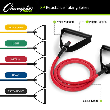 Champion Sports XP400 Heavy Resistance Tubing w/PVC Handle, Blue
