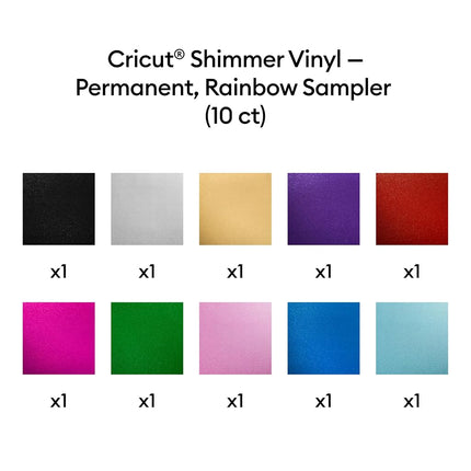 Cricut Permanent Glossy Vinyl, Party Pack, 30.5 cm x 30.5 cm (12 in x 12 in), 10 pcs