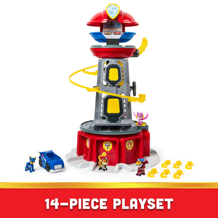 Patrulla Canina, Torre de Vigilancia Gigante con 4 Figuras de Acción Exclusivas de Bonificación, Coche de Juguete, Luces y Sonidos (Exclusivo de Amazon), Juguetes para Niños a Partir de 3 Años