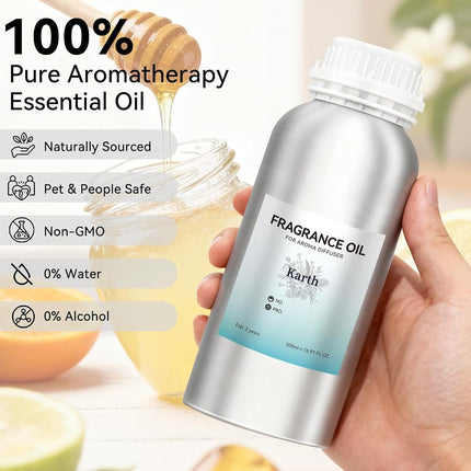 JEPEErbz Karth Essential Oils for Diffuser (500ml / 16.9oz), Natural, Long-Lasting, Luxury & Sophisticated Scent, Ideal for Hotel-Inspired Spaces