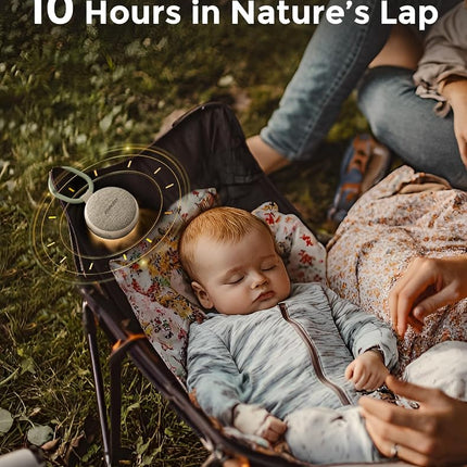 Momcozy Portable Sound Machine with Night Light, White Noise Sound Machine for Baby, 20 Soothing Sounds, Sound Therapy, Long-Lasting Power, Timer, Clips on Stroller