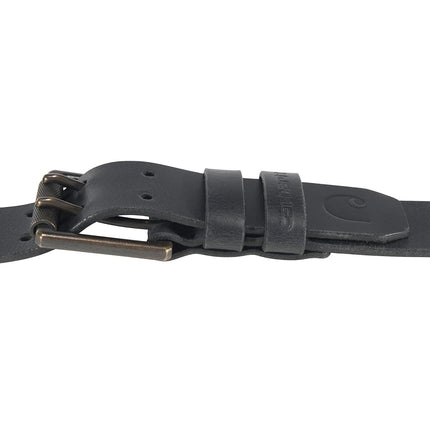 Carhartt Logo Belt 2217, Craftsman Leather Double Prong (Black), 52