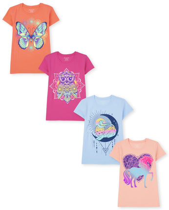 The Children's Place Girls' Animal Short Sleeve Gr