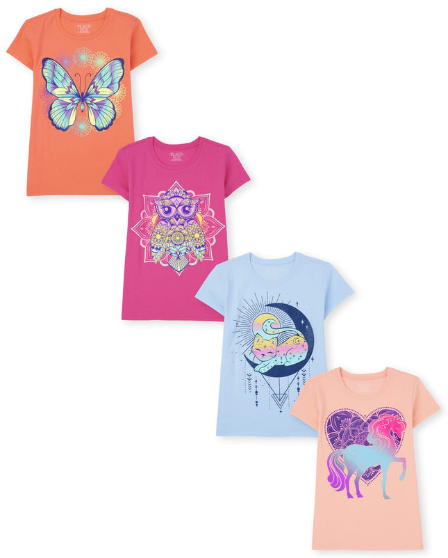 The Children's Place Girls' Animal Short Sleeve Gr