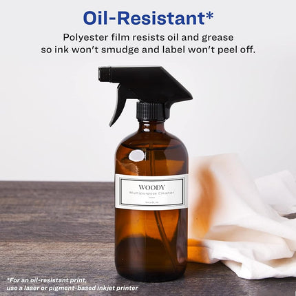 Avery Durable Waterproof Rectangle Labels with Sure Feed, 1" x 2.5", 600 Oil and Tear-Resistant Waterproof Labels, Laser/Pigment-Based Inkjet Printable Labels