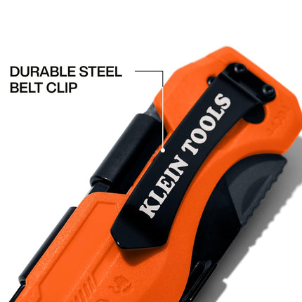 Klein Tools 44304 Folding FLICKBLADE Utility Knife, Compact, Removable Impact Driver, 1/4-Inch Nut Driver and #2 Phillips Bit
