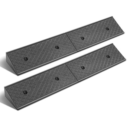 DNA MOTORING 2pcs 3" Rise Rubber Curb Ramp Heavy Duty Loading Driveway Ramp Threshold Ramp 38.6 in L x 6.7 in W x 3 in H for Loading Dock, Warehouse, Wheelchair, Motorcycles, Cars, TOOLS-00644