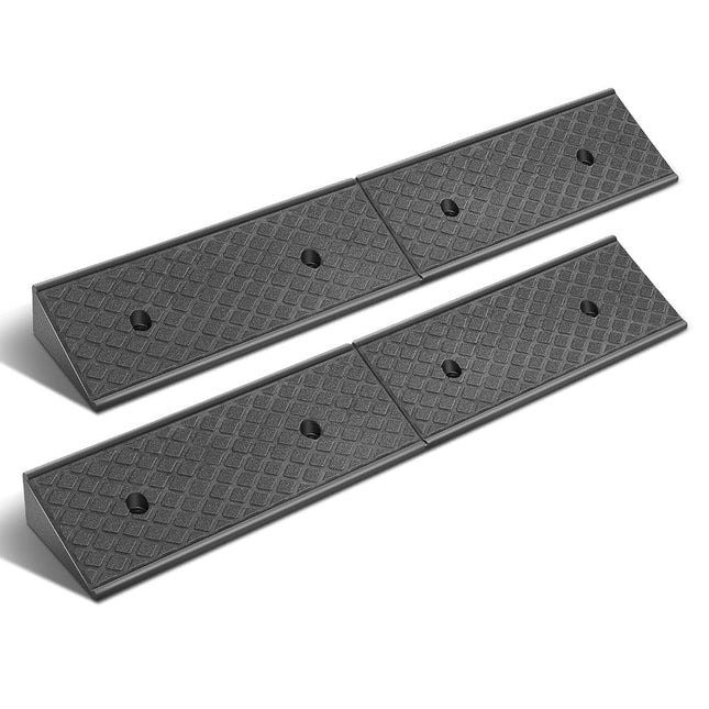 DNA MOTORING 2pcs 3" Rise Rubber Curb Ramp Heavy Duty Loading Driveway Ramp Threshold Ramp 38.6 in L x 6.7 in W x 3 in H for Loading Dock, Warehouse, Wheelchair, Motorcycles, Cars, TOOLS-00644