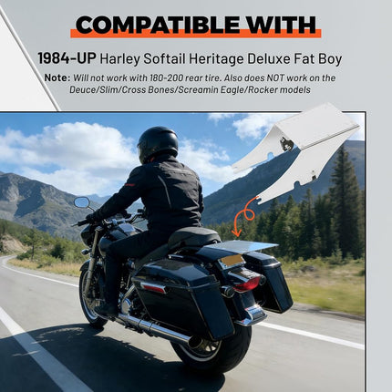 ECOTRIC Trunk Mount Bracket Compatible with 1984-UP Harley Softail Heritage Deluxe Fat Boy Motorcycle Touring Luggage Storage Box Mount Chrome Steel