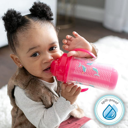 Dr. Brownâ€™s Milestones Insulated Sippy Cup with Straw and Handles - Pink - 10oz - 2-Pack - 12m+