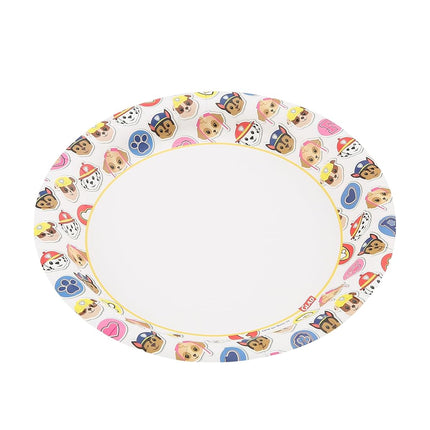 Assiettes jetables en carton avec motifs Emoji Pat' Patrouille de Glad for Kids – Anti-humidité, adaptées au micro-ondes, assiettes à goûter, vaisselle conviviale pour les enfants pour un usage quotidien, 17,7 cm, 20 unités (paquet de 10)