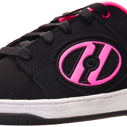 Heelys Girls' Voyager Tennis Shoe, Black/Pink, 2 M