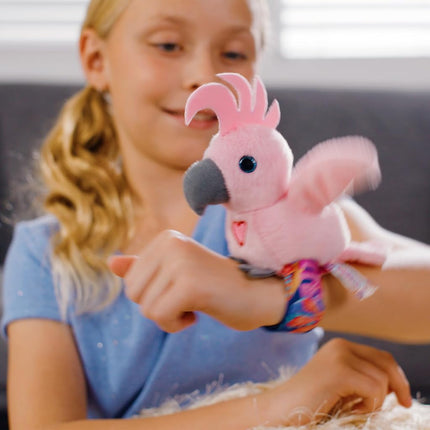 Happy Yappers 2 Pack Cockatoo & Parrot Slap Bracelet Interactive Plush Toy
