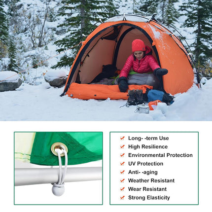 50PCS Mini White Ball Bungee Cords, 4 Inch Heavy Duty Outdoor Bungee Cord with Balls, Tarp Tie Down Bungee Balls for Shelter, Camping, Cargo,Tent Poles UV Resistant