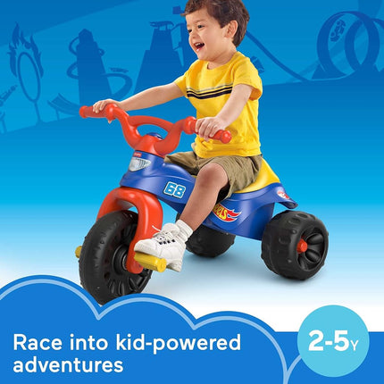 Fisher-Price Hot Wheels Tough Trike, triciclo resistente con colores y gráficos de Hot Wheels para niños pequeños y preescolares de 2 a 5 años