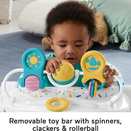 Fisher-Price Portable Baby Chair Deluxe Sit-Me-Up Floor Seat with Snack Tray and -Toy Bar, Rainbow Sprinkles (Amazon Exclusive)