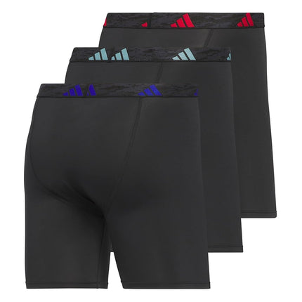 adidas Men's Microfiber 3-Pack Boxer Brief, Black/Team Royal Blue/Better Scarlet, XXL
