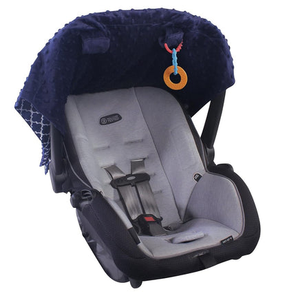 Hudson Baby Unisex Baby Reversible Car Seat and Stroller Canopy, Navy Trellis, One Size