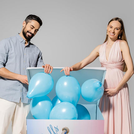 AmazingSpark 28in Jumbo Gender Reveal Gift Box Kit with Oversized Box Giant Pull Bows for Gender Reveal Baby Shower Birthday Party Decor (Baseballs or Bows)
