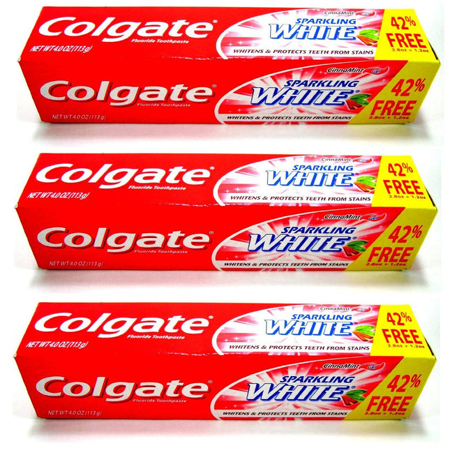 (Pack of 3) Colgate Sparkling White Cinnamint Gel 