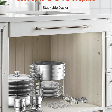 VEVOR Chafing Dish Buffet Set, 5 Qt 4 Pack, Stainless Steel Chafer with 4 Full Size Pan, Round Catering Warmer Server with Glass Lid Water Pan Folding Stand Fuel Holder, for Wedding Party Banquet