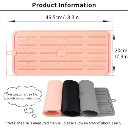 Ptlom Pet Placemat for Dog and Cat, Mat for Prevent Food and Water Overflow, Suitable for Medium and Small Pet, Grey, Silicone