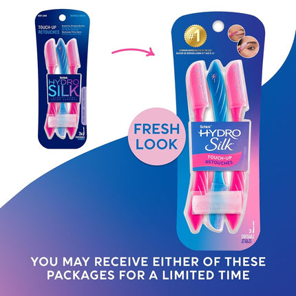 Schick Silk Touch-Up Multipurpose Exfoliating Dermaplaning Tool, Eyebrow Razor, and Facial Razor with Precision Cover, 3 Count