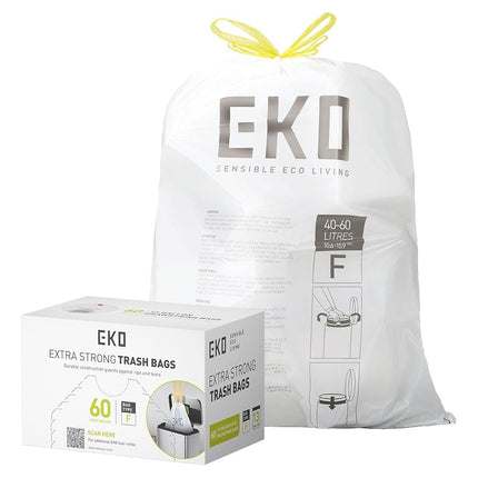 EKO 13 Gallon / 40-60 Liter Drawstring Trash Bags,