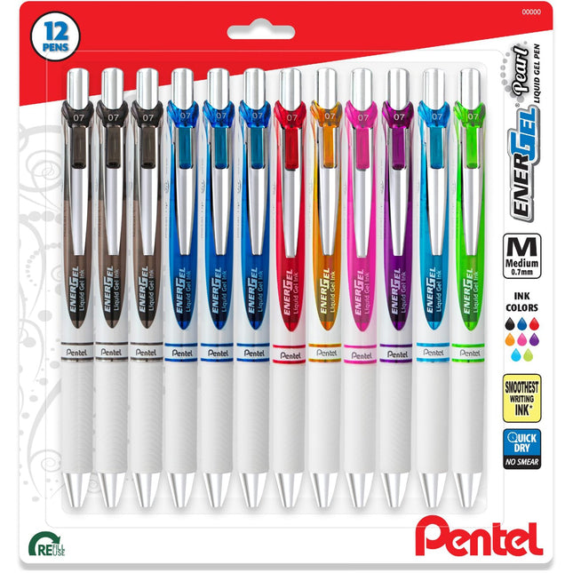 Pentel Energel Pearl Medium Point, 0.7mm Pens - Re