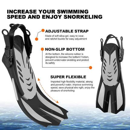 Snorkel Set for Adults, Anti-Fog Diving Mask with Dry Top Snorkel & Swim Fins, Wide View Scuba Flippers Snorkeling Gear for Men Women Youth Pink M