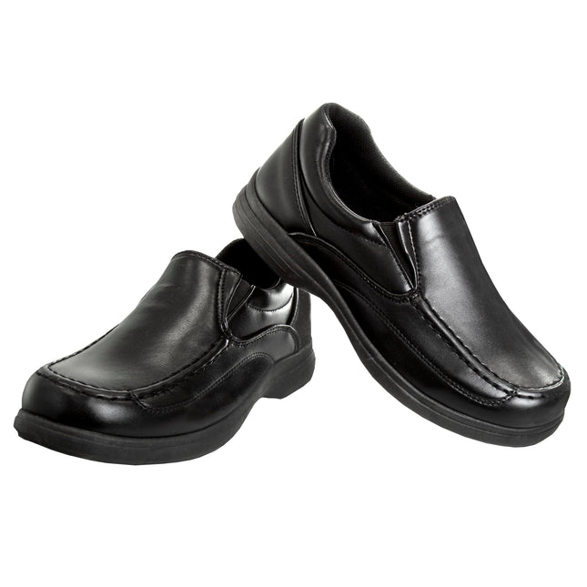 Chaussures pour garçons French Toast - Mocassins Oxford Uniforme Scolaire pour Enfants Chaussures de Cérémonie Similicuir à Enfiler (Bébé-Grand Enfant) (Noir), Noir à enfiler, 12 US Little Kid