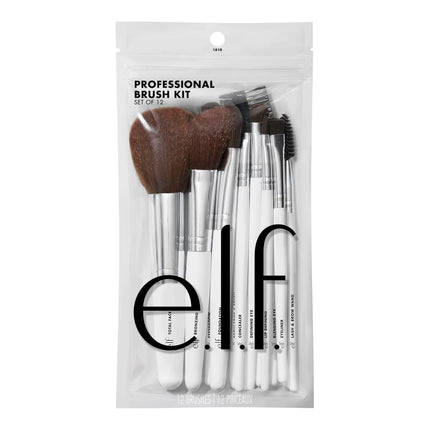 e.l.f. Professional Set of 12 Makeup Brushes, Pro-