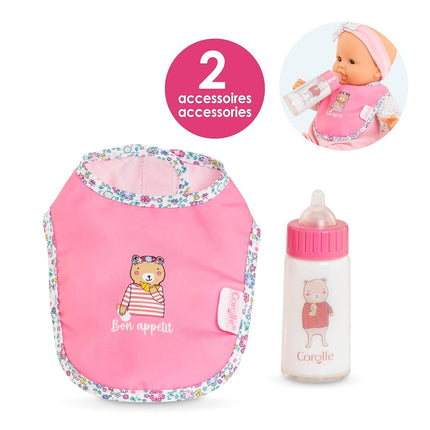 Corolle Mon Grand Poupon Bib and Magic Bottle for All 36-42 cm Baby Dolls, from 2 Years
