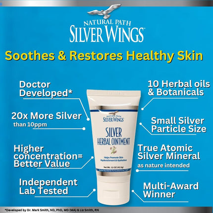 Natural Path Silver Wings Silver Herbal Ointment 250 PPM (1.5oz)