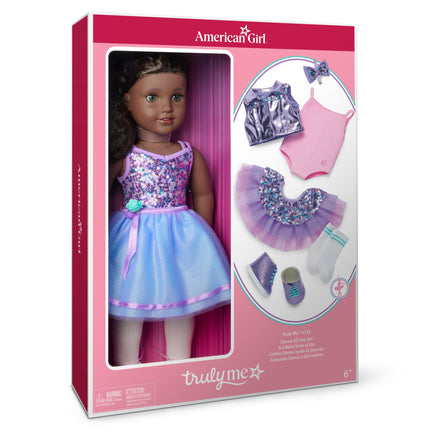 American Girl, Truly Me #127 Doll & Dance All Day Set, with Hazel Eyes, Curly Dark-Brown Hair, Very Deep Skin, Ages 6+