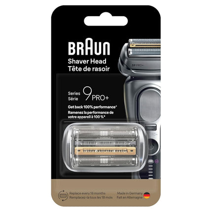 Braun Electric Shaver Head Replacement Part 94M Silver, Compatible with Series 9 Pro and Series 9 Electric Razors for Men