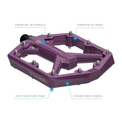Crankbrothers Stamp 1 Large Gen 2 Pedals One Size, Purple