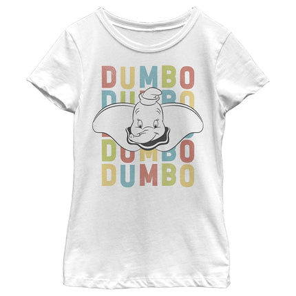 Camiseta de niña de Disney, con la cara de Dumbo, Blanca, Grande